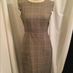 J CREW Glen Plaid Dress-Cap Sleeve